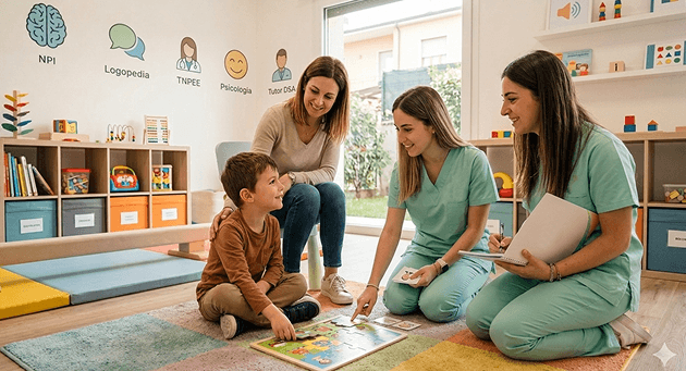 Professionisti FareProgressi con un bambino